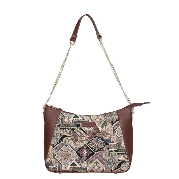 Geometric Pattern Tapestry Fabric Hobo Bag |Shoulder Sling bag, Purse - Picture 1 of 8